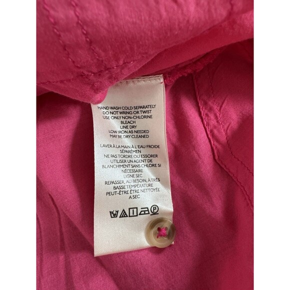 Pilcro Anthropologie Oversized Pink Tunic Blouse Size XS Raw Hem Beachy Boho Top - Picture 11 of 11